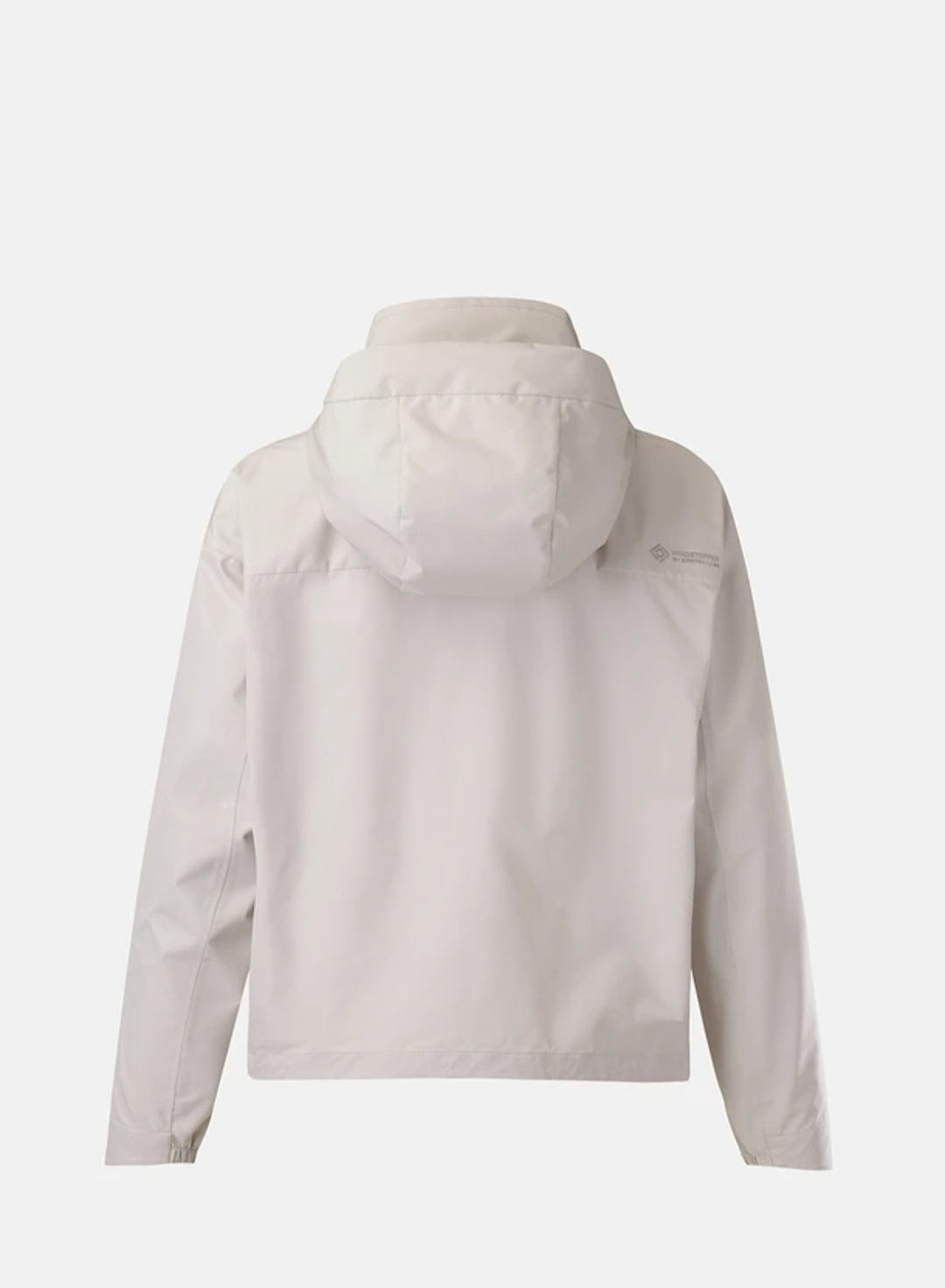 Kolon Sport Women's GORE WINDSTOPPER Hybrid Jacket in light beige — women's waterproof shell jacket for shoulder-season hiking
