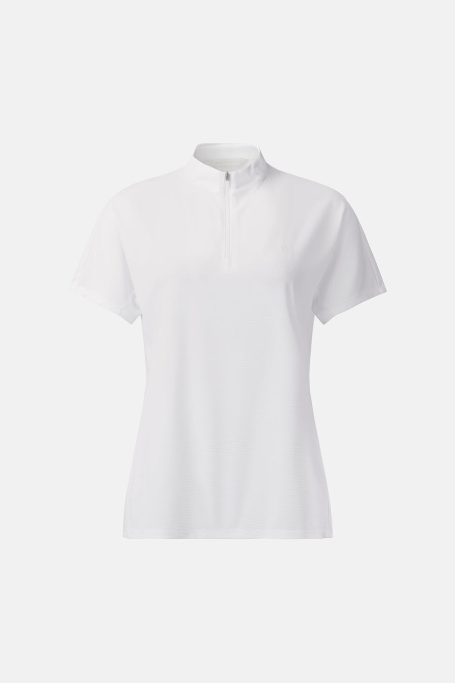 Kolon Sport Women's Flat-Dry Short Sleeve Zip-Up T-Shirt in O/White — hero shot