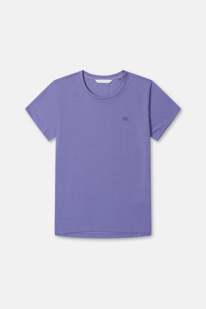 Kolon Sport Women's Flat-Dry Short Sleeve Round Neck T-Shirt in L/Purple — hero shot