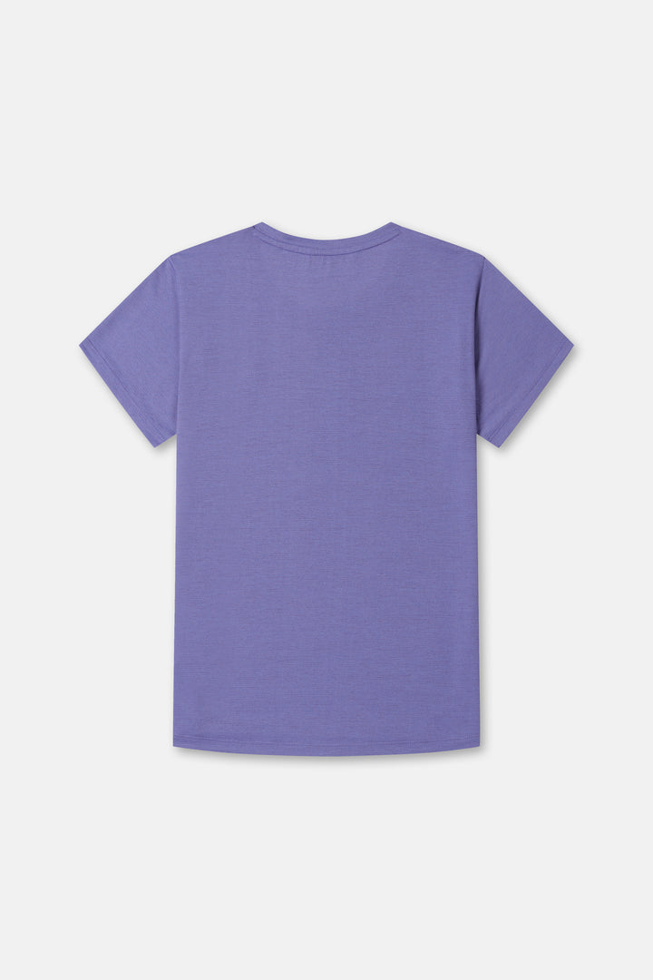 Kolon Sport Women's Flat-Dry Short Sleeve Round Neck T-Shirt in L/Purple — front view