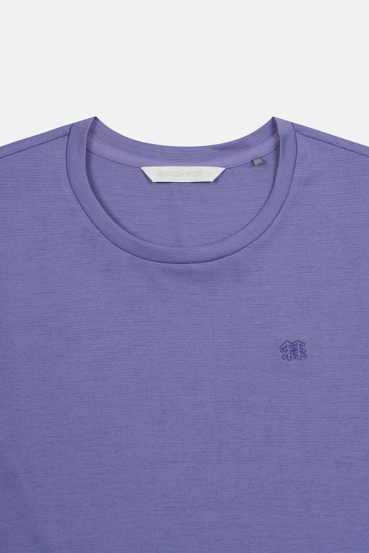 Kolon Sport Women's Flat-Dry Short Sleeve Round Neck T-Shirt in L/Purple — back view