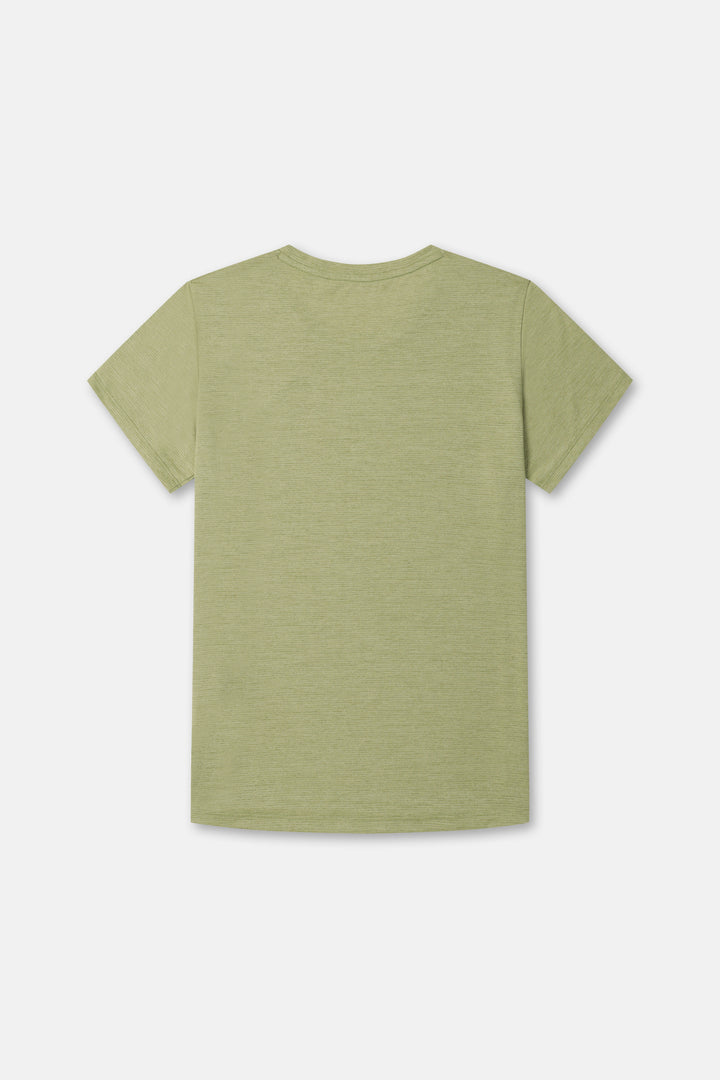 Kolon Sport Women's Flat-Dry Short Sleeve Round Neck T-Shirt in Moss — front view
