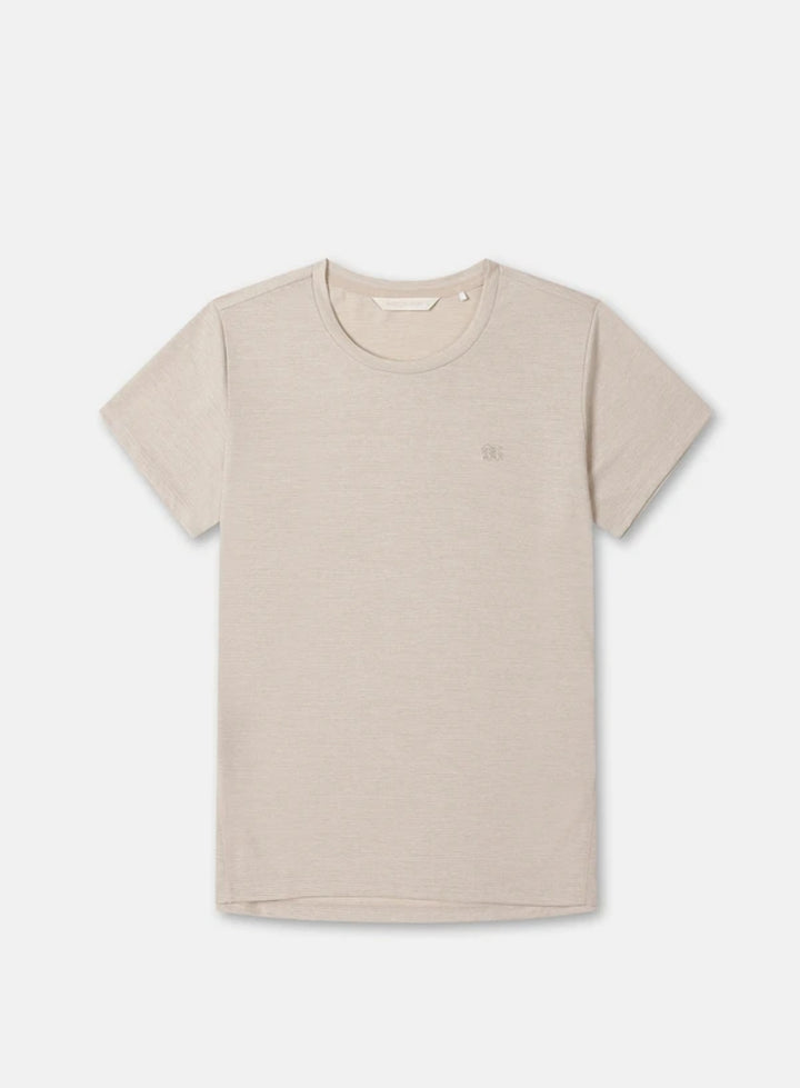 Kolon Sport Women's Flat-Dry Short Sleeve Round Neck T-Shirt in oatmeal — hero shot