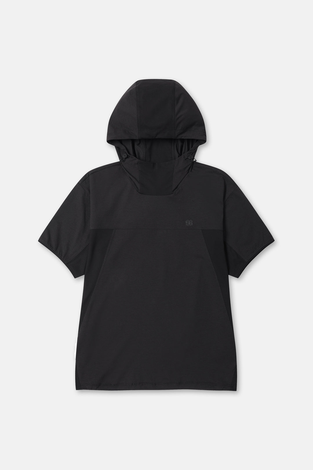 Kolon Sport Women's AIR-DOT Short Sleeve Hybrid Hoodie T-Shirt in Black — hero shot