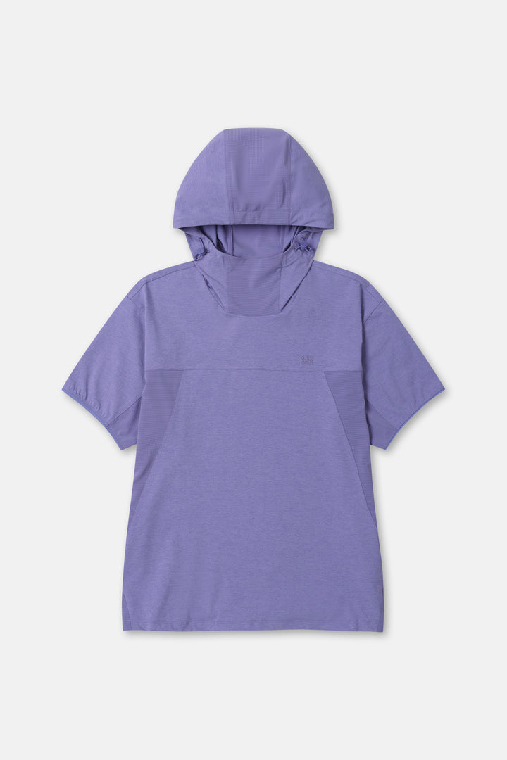 Kolon Sport Women's AIR-DOT Short Sleeve Hybrid Hoodie T-Shirt in L/Purple — hero shot