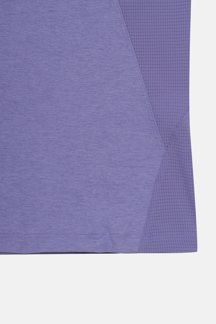 Kolon Sport Women's AIR-DOT Short Sleeve Hybrid Hoodie T-Shirt in L/Purple — view 5