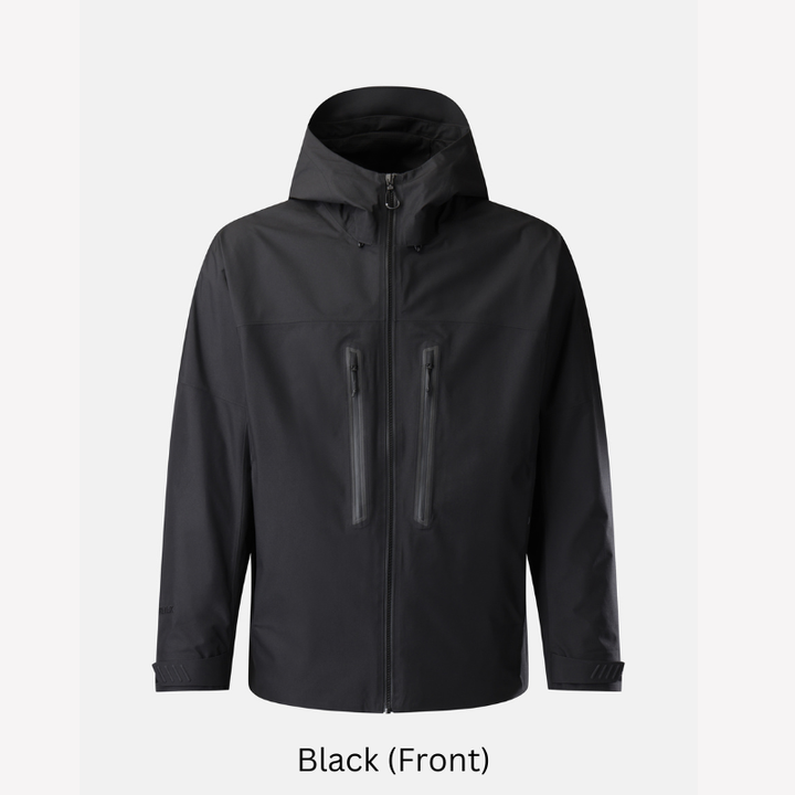Kolon Sport Men's GORE 2L Windchaser Jacket in Black — men's waterproof shell jacket for hiking & cold-weather travel