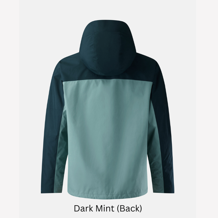 Kolon Sport Men's GORE 2L Windchaser Jacket in Dark Mint — men's waterproof shell jacket for hiking & cold-weather travel