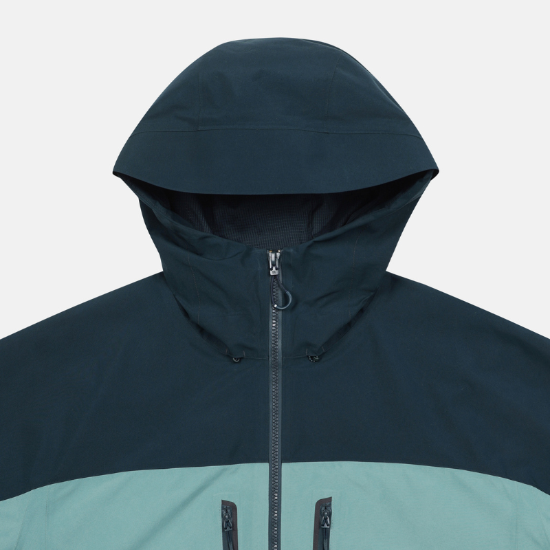Kolon Sport Men's GORE 2L Windchaser Jacket in Dark Mint — men's waterproof shell jacket for hiking & cold-weather travel