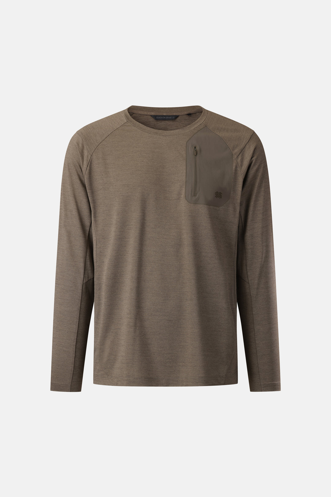 Kolon Sport Men's Round Long Sleeve T-Shirts in Brown — hero shot