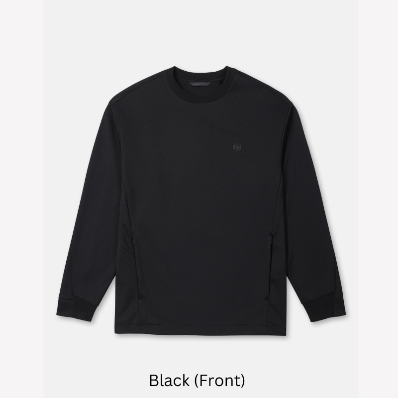 Kolon Sport Men's UV Long Sleeve Sweatshirts in Black — men's sweatshirt for tropical sun protection