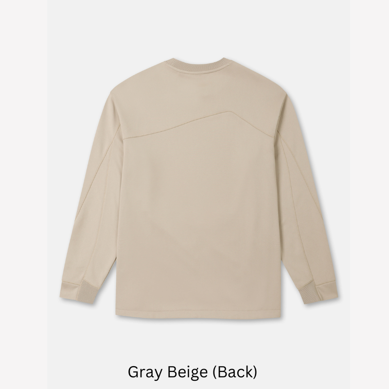 Kolon Sport Men's UV Long Sleeve Sweatshirts in G/Beige — men's sweatshirt for tropical sun protection