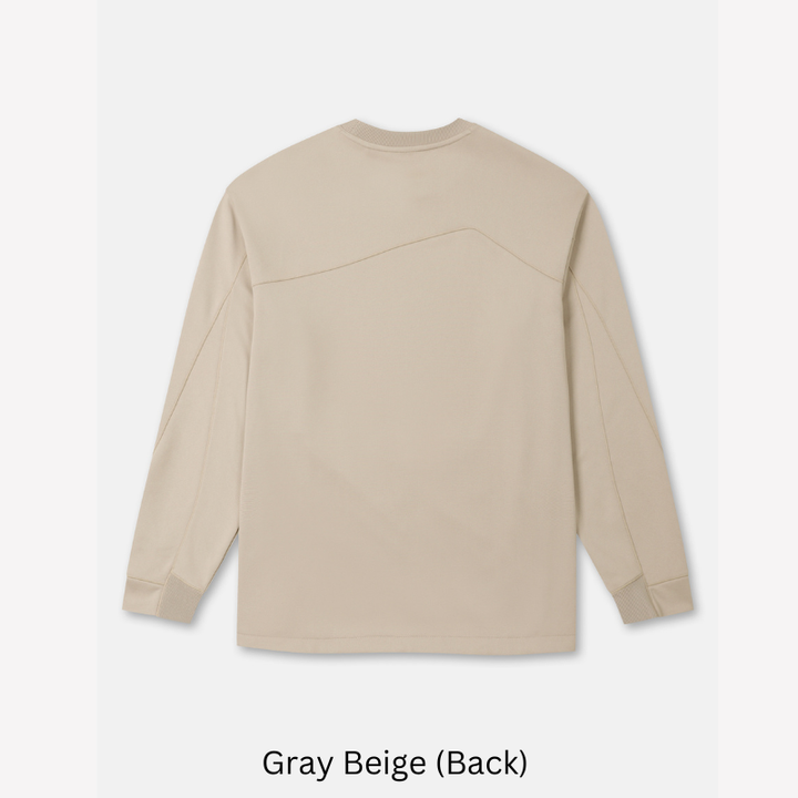 Kolon Sport Men's UV Long Sleeve Sweatshirts in G/Beige — men's sweatshirt for tropical sun protection
