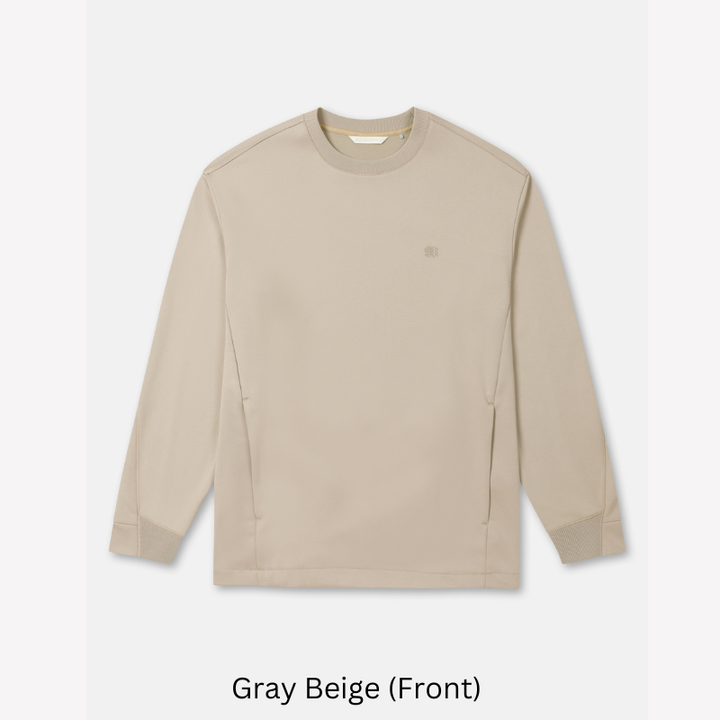 Kolon Sport Men's UV Long Sleeve Sweatshirts in G/Beige — men's sweatshirt for tropical sun protection