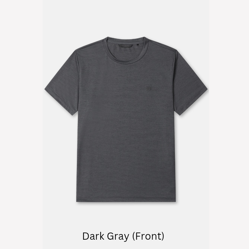 Kolon Sport Men's Basic Round Short Sleeve T-Shirt in D/Gray — men's short sleeve t-shirt for everyday outdoor