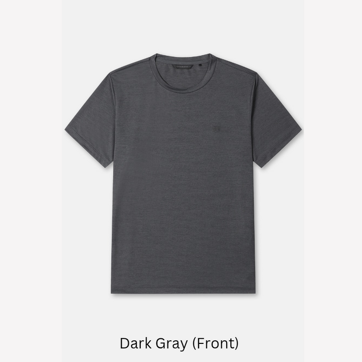 Kolon Sport Men's Basic Round Short Sleeve T-Shirt in D/Gray — men's short sleeve t-shirt for everyday outdoor