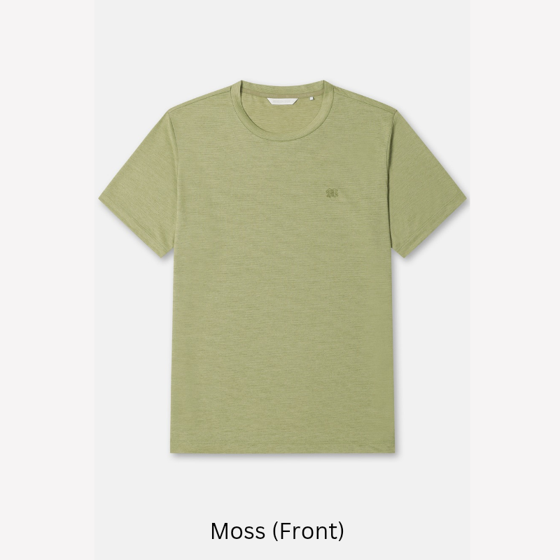 Kolon Sport Men's Basic Round Short Sleeve T-Shirt in Moss — men's short sleeve t-shirt for everyday outdoor