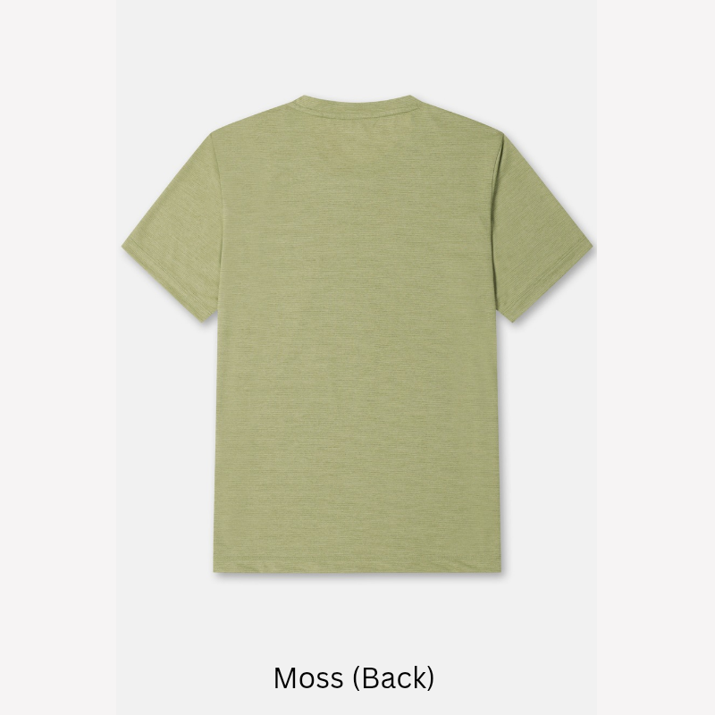 Kolon Sport Men's Basic Round Short Sleeve T-Shirt in Moss — men's short sleeve t-shirt for everyday outdoor