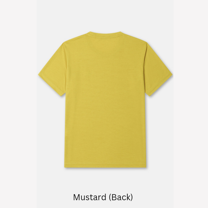 Kolon Sport Men's Basic Round Short Sleeve T-Shirt in Mustard — men's short sleeve t-shirt for everyday outdoor