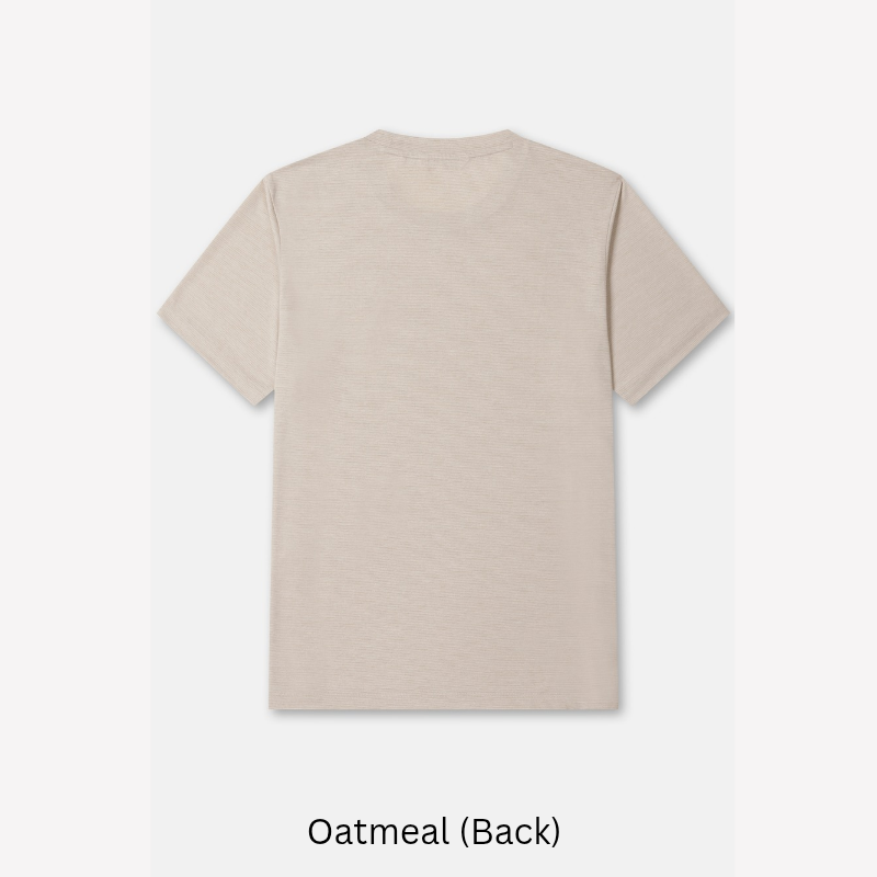 Kolon Sport Men's Basic Round Short Sleeve T-Shirt in OAT — men's short sleeve t-shirt for everyday outdoor