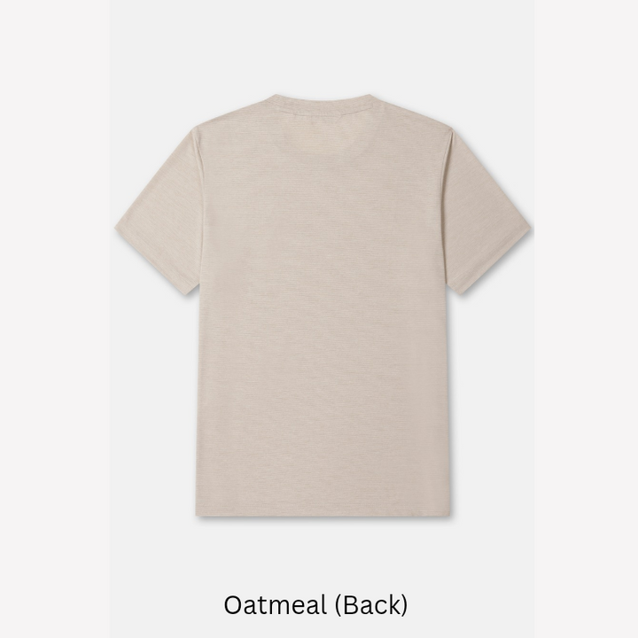 Kolon Sport Men's Basic Round Short Sleeve T-Shirt in OAT — men's short sleeve t-shirt for everyday outdoor