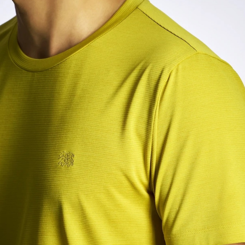 Kolon Sport Men's Basic Round Short Sleeve T-Shirt in Mustard — men's short sleeve t-shirt for everyday outdoor