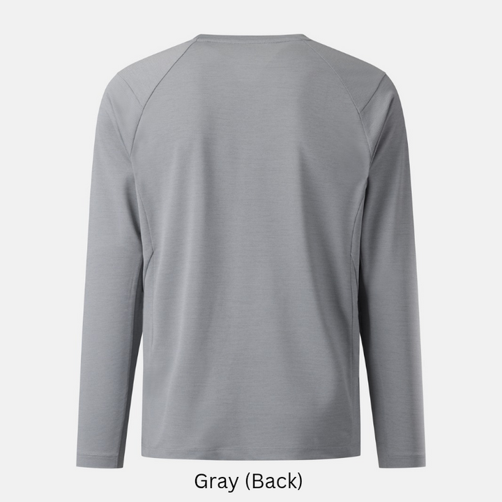 Kolon Sport Men's Round Long Sleeve T-Shirt in gray — men's long sleeve t-shirt for everyday outdoor