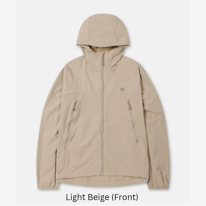Kolon Sport Men's Softshell Hooded Jacket in L/Beige — men's softshell jacket for breathable hiking