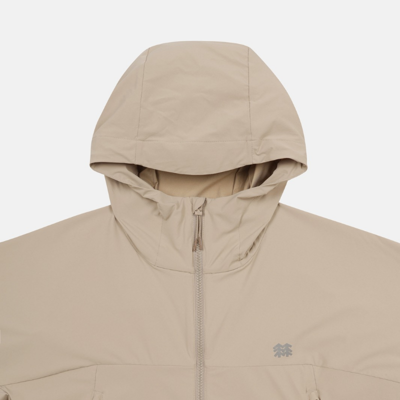 Kolon Sport Men's Softshell Hooded Jacket in L/Beige — men's softshell jacket for breathable hiking