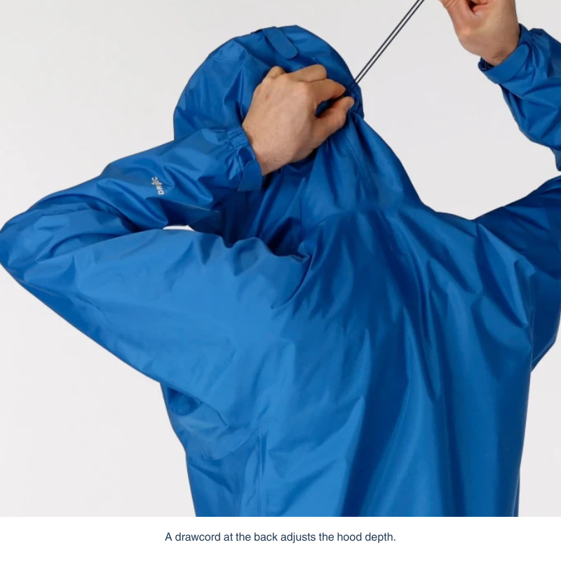 Montbell Men's Rain Hiker Jacket - blue lightweight waterproof outdoor jacket.