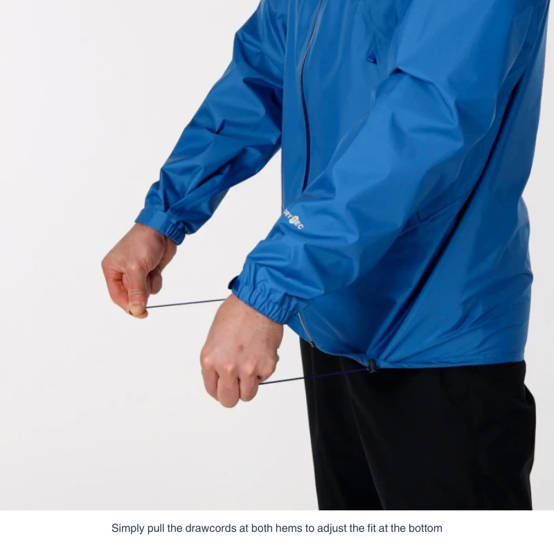 Montbell Men's Rain Hiker Jacket - blue lightweight waterproof outdoor jacket.