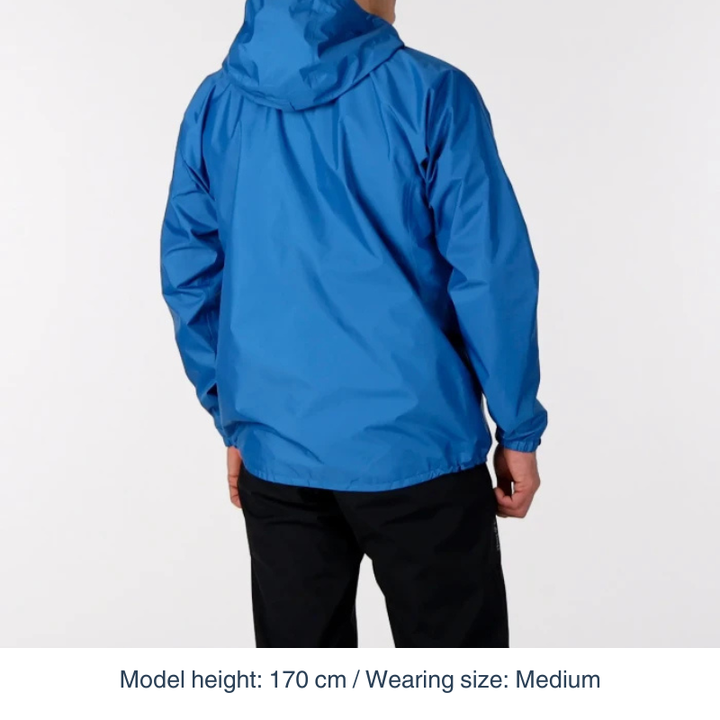 Montbell Men's Rain Hiker Jacket - blue lightweight waterproof outdoor jacket.