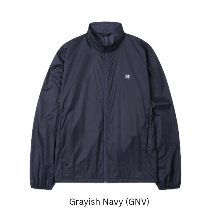 Kolon Sport Men's EggLite Stand Collar Jacket in G/Navy — men's lightweight shell jacket for everyday outdoor