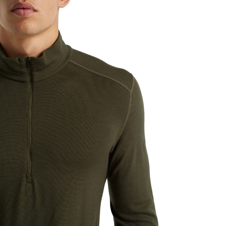 icebreaker Merino Base Layer Men's 260 Tech Top Long Sleeve Half Zip - Gritstone Heather Loden