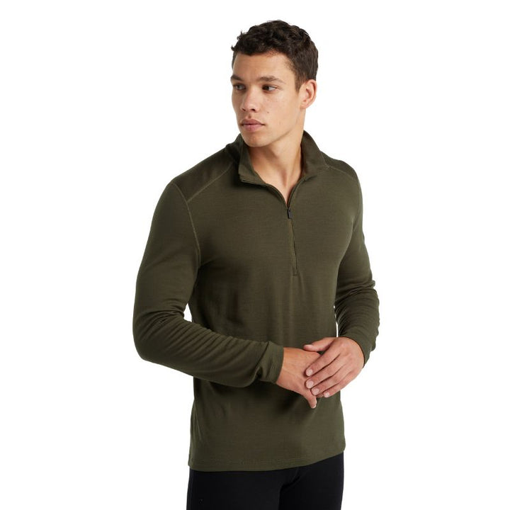 icebreaker Merino Base Layer Men's 260 Tech Top Long Sleeve Half Zip - Gritstone Heather Loden