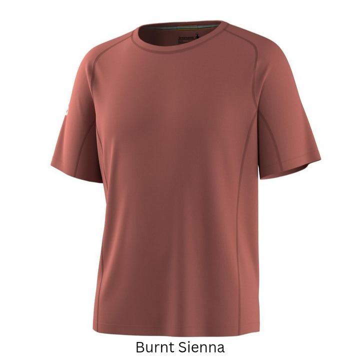 Smartwool Men's Active Ultralite Short Sleeve Tee (SW016544) in Burnt Sienna. A lightweight, breathable merino wool blend t-shirt designed for active outdoor performance