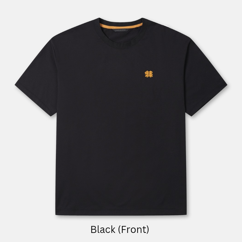 Kolon Sport Men's Graphic Round Short Sleeve T-Shirt in Black — men's short sleeve t-shirt for everyday outdoor