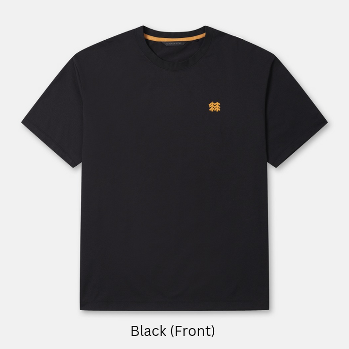 Kolon Sport Men's Graphic Round Short Sleeve T-Shirt in Black — men's short sleeve t-shirt for everyday outdoor