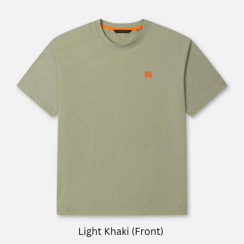 Kolon Sport Men's Graphic Round Short Sleeve T-Shirt in Light Khaki — men's short sleeve t-shirt for everyday outdoor