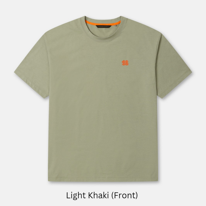 Kolon Sport Men's Graphic Round Short Sleeve T-Shirt in Light Khaki — men's short sleeve t-shirt for everyday outdoor