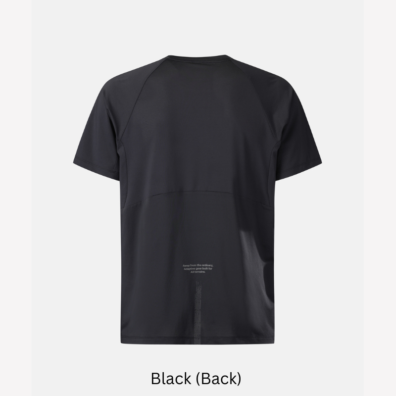 Kolon Sport Trail Running Men's SuperDry Short Sleeve T-Shirt in Black — men's trail running for trail running