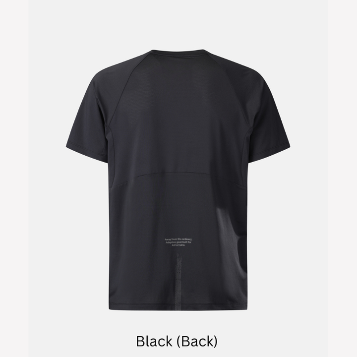 Kolon Sport Trail Running Men's SuperDry Short Sleeve T-Shirt in Black — men's trail running for trail running
