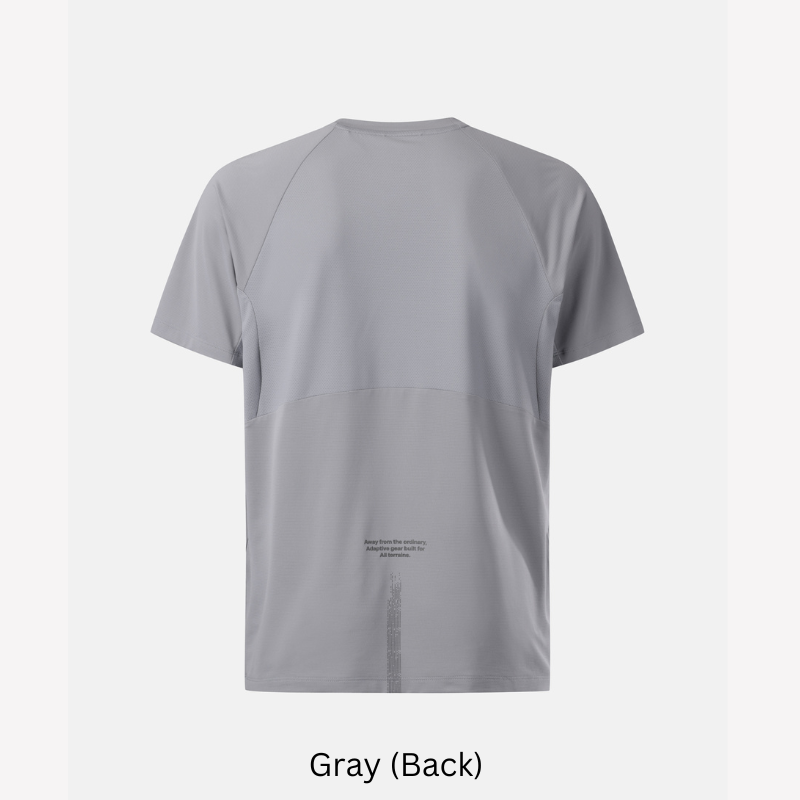Kolon Sport Trail Running Men's SuperDry Short Sleeve T-Shirt in Gray — men's trail running for trail running