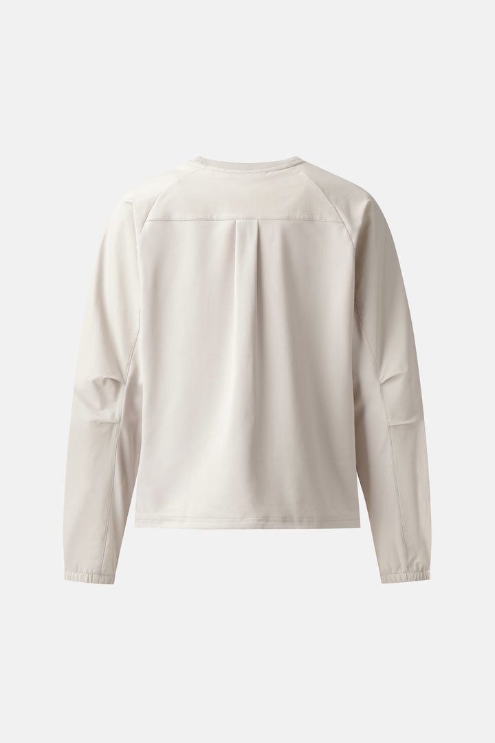 Kolon Sport Women's Hybrid Sweatshirt in L/Beige — back view