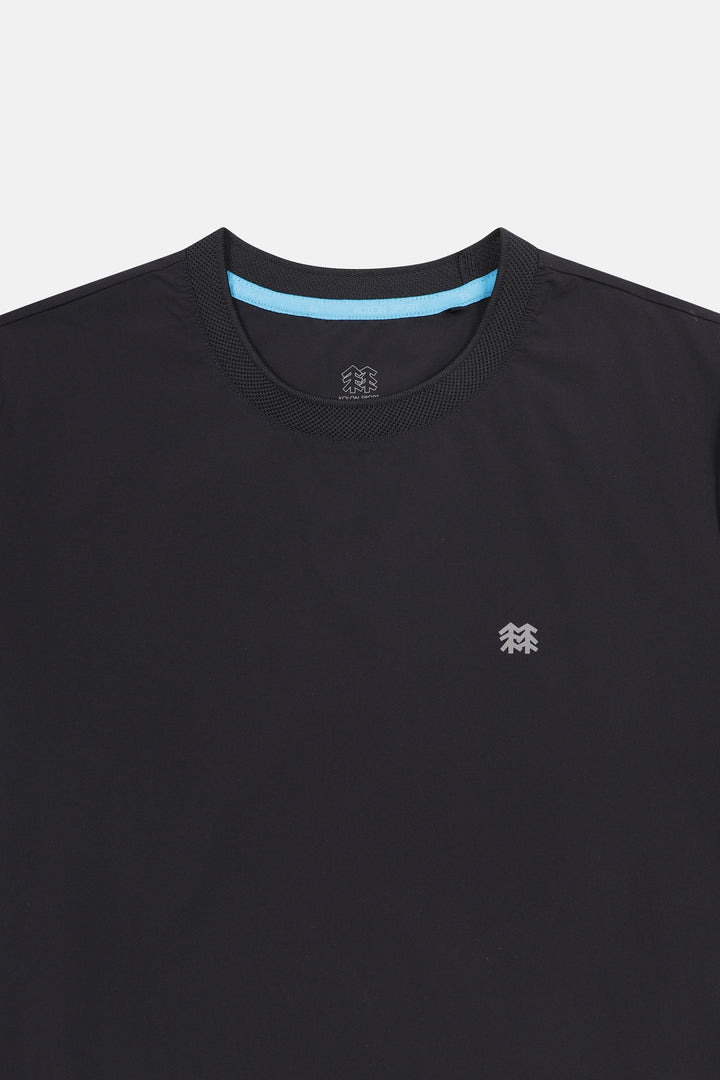 Kolon Sport Daypack Loose Fit Short Sleeve T-Shirt in Black — back view