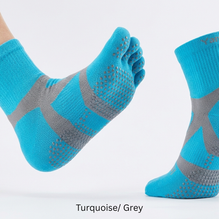 Yamatune Spider Arch Socks showcasing the extended 3cm cuff and breathable mesh knitting.