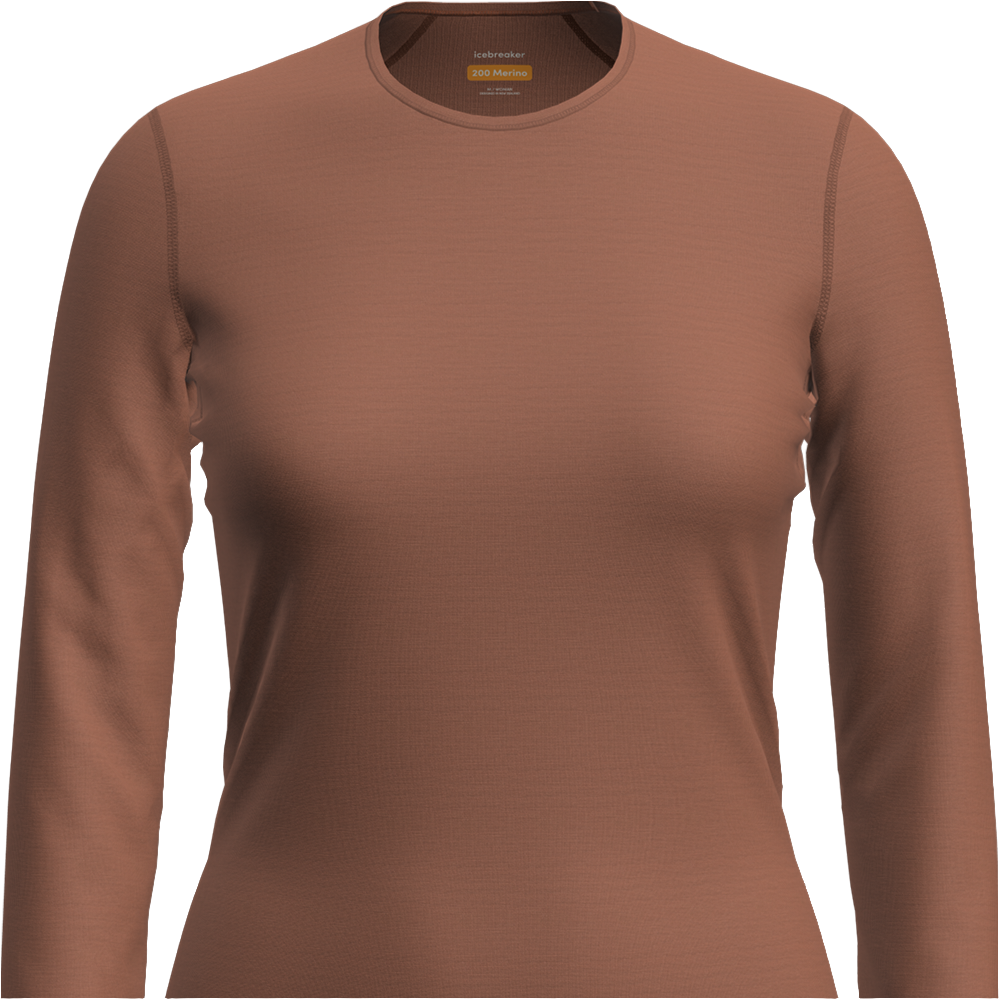 icebreaker Merino Base Layer Women's 200 Oasis Long Sleeve Crewe - Dusty Clay Midnight Navy