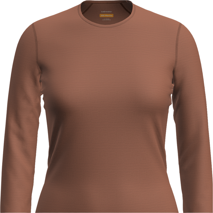 icebreaker Merino Base Layer Women's 200 Oasis Long Sleeve Crewe - Dusty Clay Midnight Navy