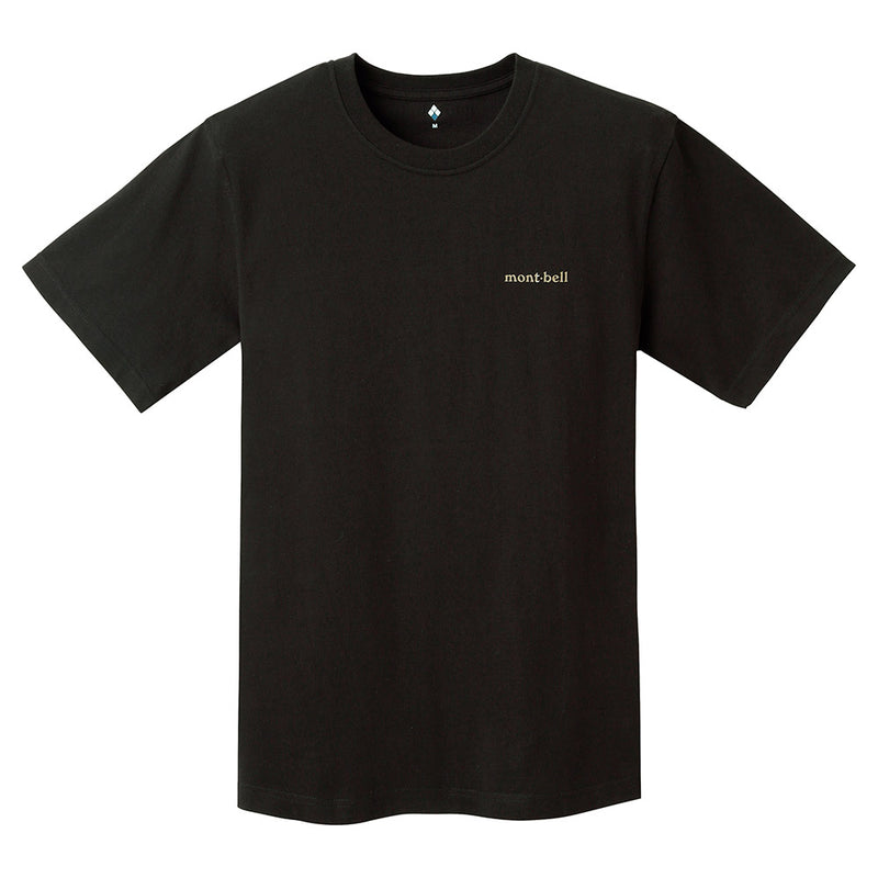 Montbell T-Shirt Pear Skin Cotton T Higuma Unisex - Black, Hunter green