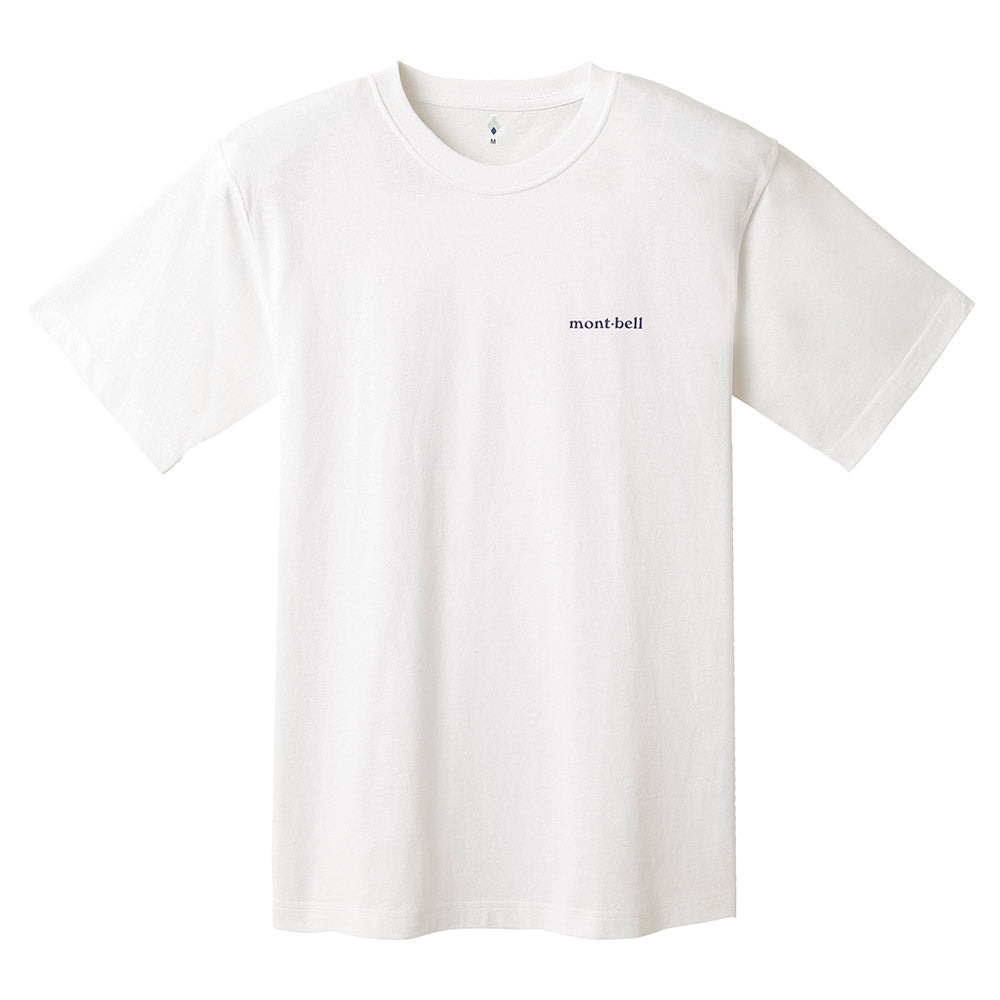 Montbell T-Shirt Unisex Pear Skin Cotton T Dangai - Dark Charcoal, White